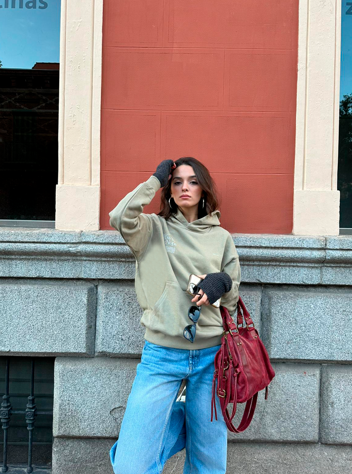 DULL GREEN HOODIE
