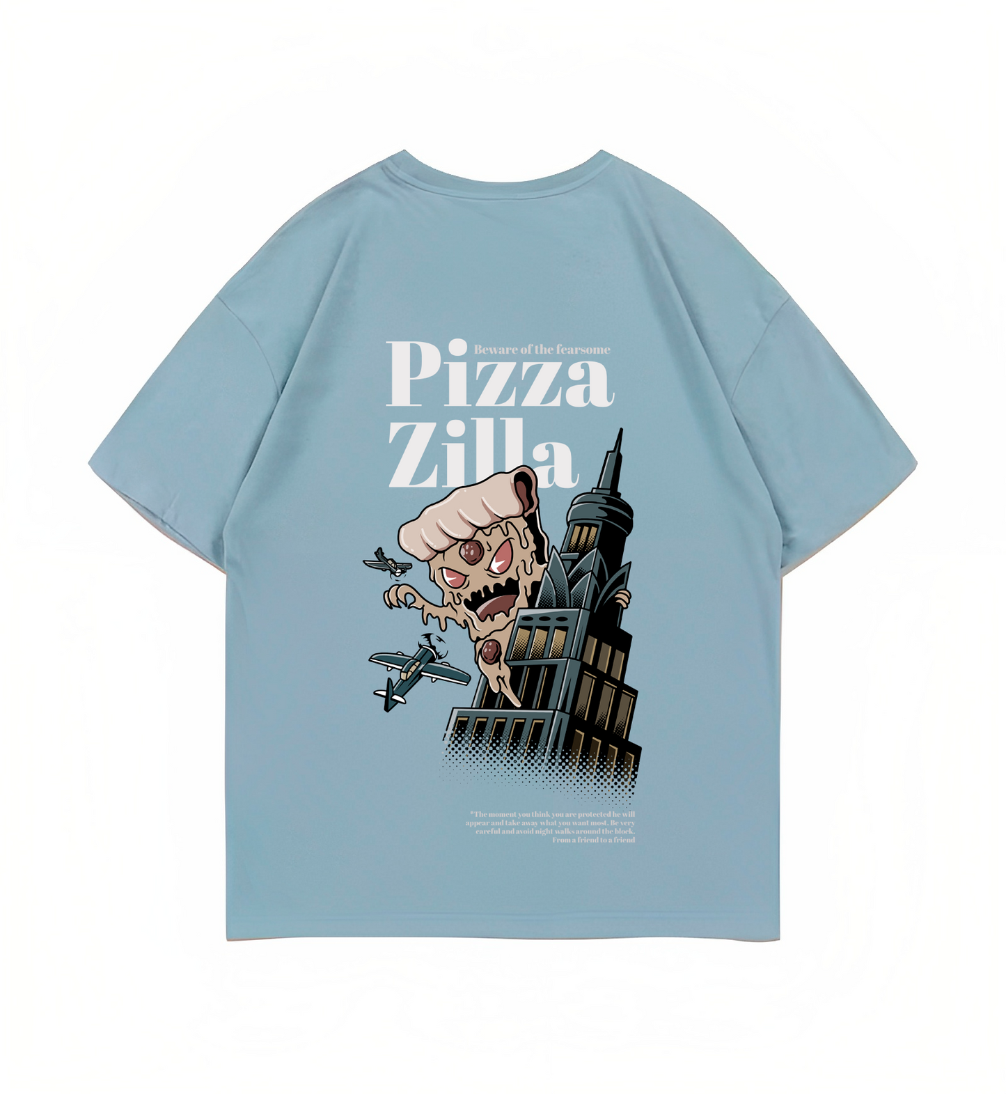 Melted Cheese Oversized Tee - Wasted Blue