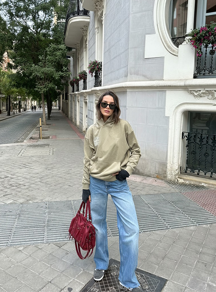 DULL GREEN HOODIE