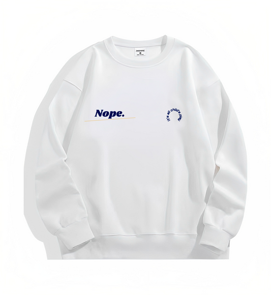 White Joyful Oversized Crewneck