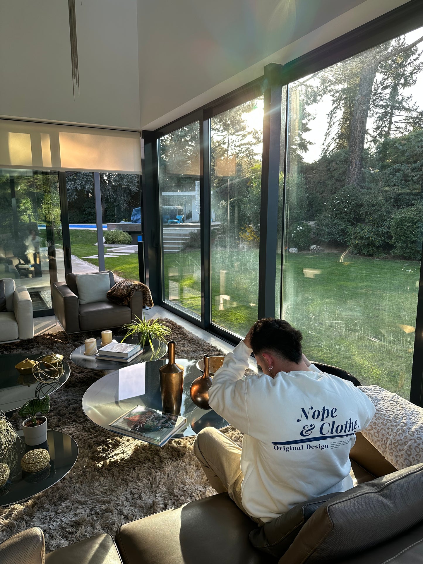 White Joyful Oversized Crewneck